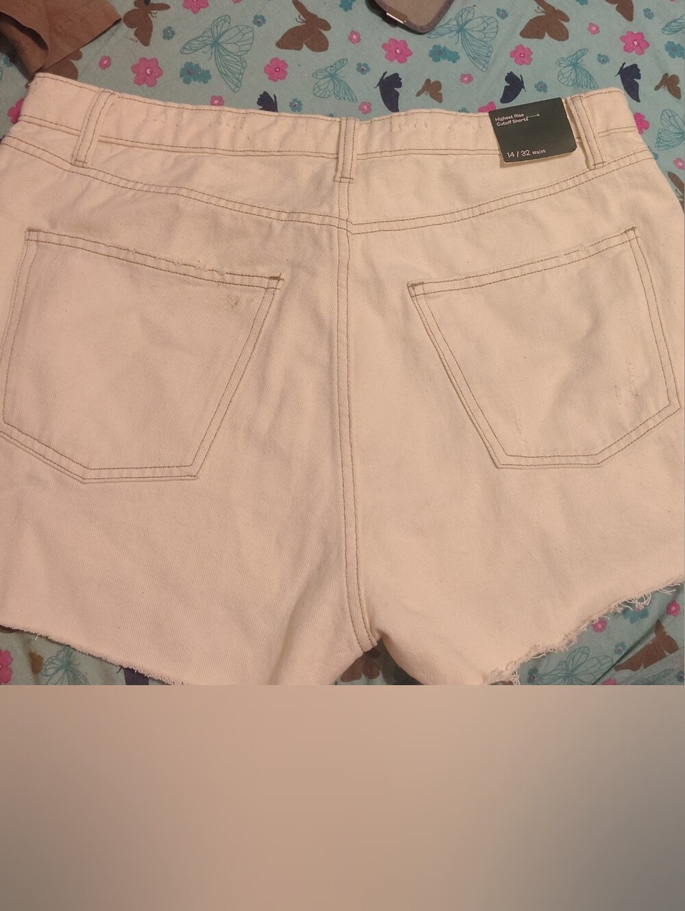 wild fable Cream High-Rise Denim Shorts